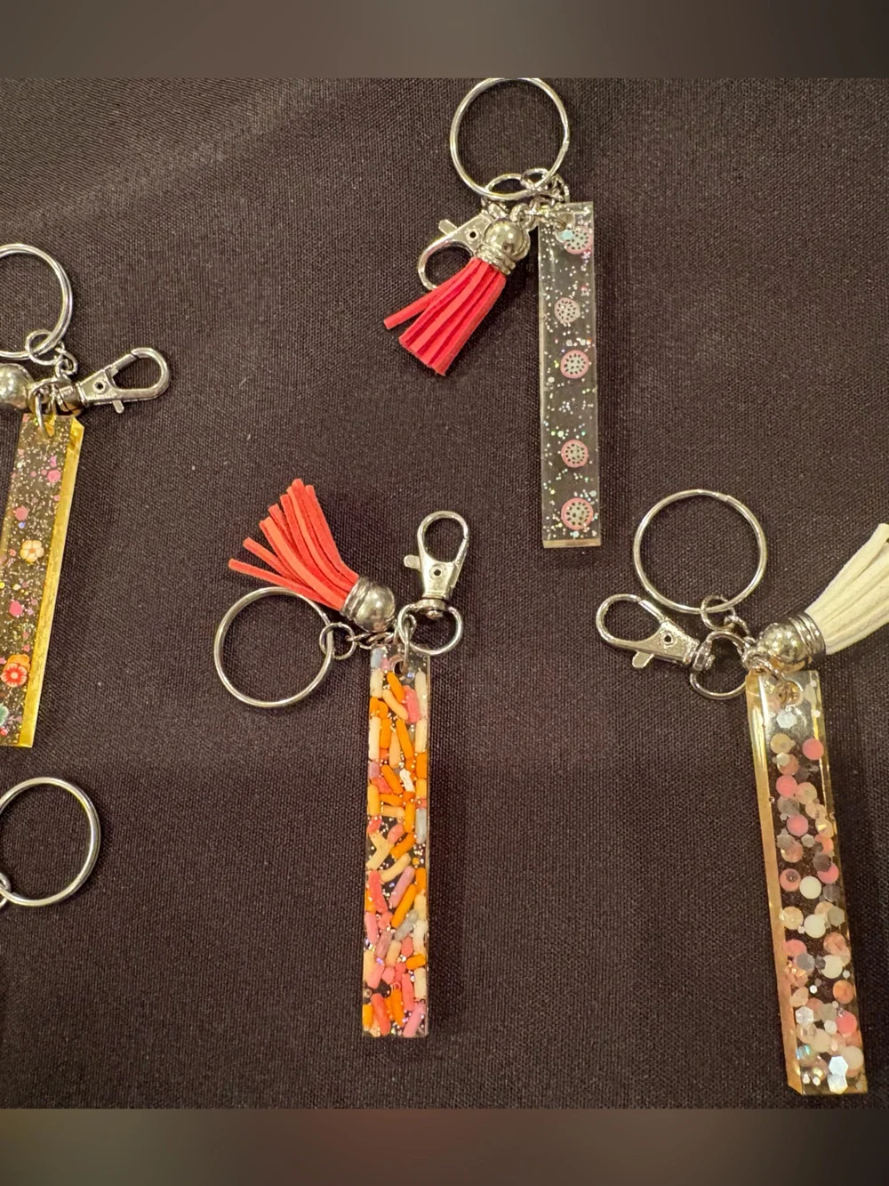 I Glitter Tassel Keychains - Assorted Colors